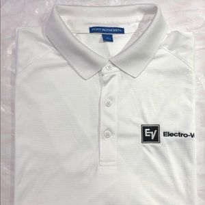 EV ELECTRO VOICE PORT AUTHORITY POLO SHIRT WHITE